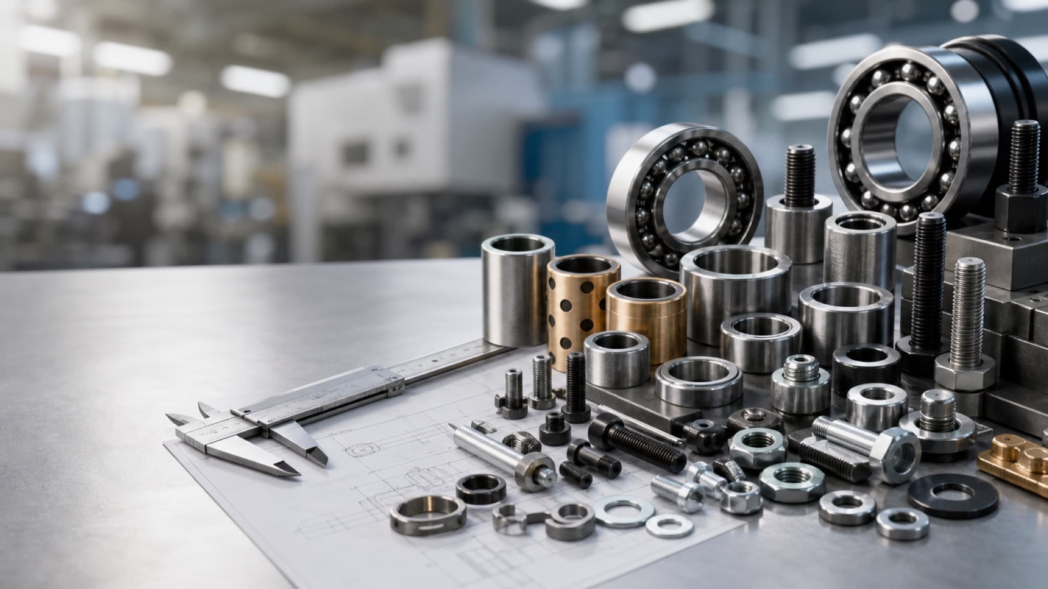 Bearings, bushings, and industrial fasteners