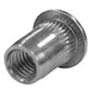 Rivet Nut - Round, Half-Knurled Body, Large Flange